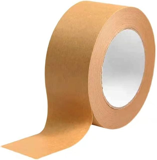 24mm x 50M Brown Kraft Strong Adhesive Paper Packaging Tape for Picture Framers Masking Decorating and Packaging - 100% Recyclable