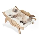 pawstrip Cat Hammock Bed Outdoor Cat Sisal Chair Summer Beach Pet Lounger Adjustable Elevated Kitten Scratcher Bed Cooling Raised Kitten Lounge Chair Breathable Kitty Mini Couch