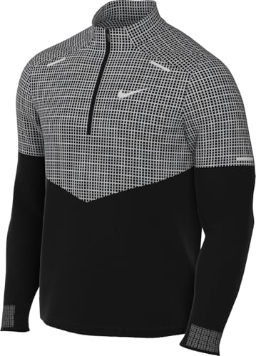 Nike Sphere Parte De Arriba De Running Repelente Al Agua con Media Cremallera Therma-Fit - Hombre, Black/Reflective Silv, FZ1115-010, XL