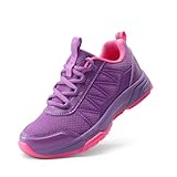 DREAM PAIRS Boys Girls Shoes Kids DuraPlay Tennis Footwear Non Slip Athletic Running Walking Lightweight Lace Up Sneakers for Little/Big Kid,Size 1 Little Kid,Purple,SDRS2401K