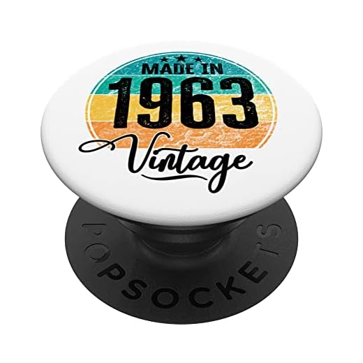 Birthday Vintage Año de nacimiento 1963 Cumpleaños bday PopSockets PopGrip Intercambiable