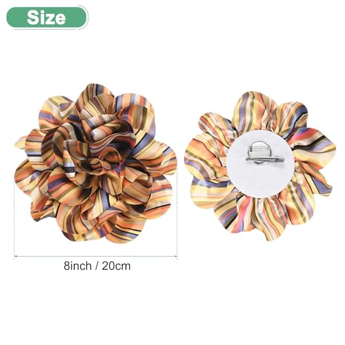 Image of M METERXITY Extra Large Rose Flower Brooches, Lapel Pins Dainty Satin Fabric Big Camellia Oversized Brooch Pin
