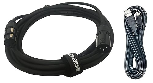 BRENDAZ 20-ft XLR Cable & Mini USB Cable 6ft. Combo Kit Compatible with Samson Q2U Recording & Podcasting Mic System