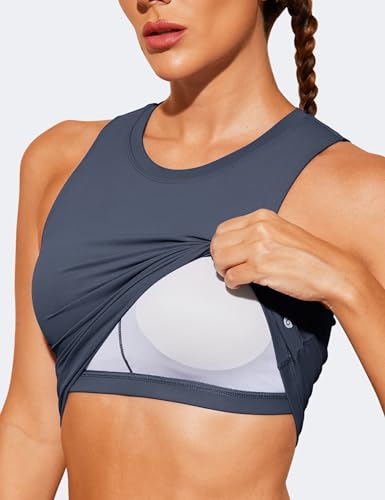 Image of Natural Feelings Nudi Sports Bras for Women Removable Padded Yoga Tank Tops Sleeveless Fitness Workout Crop Tops