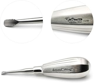 Winged Elevator Serrated 4mm Short Handle Curved