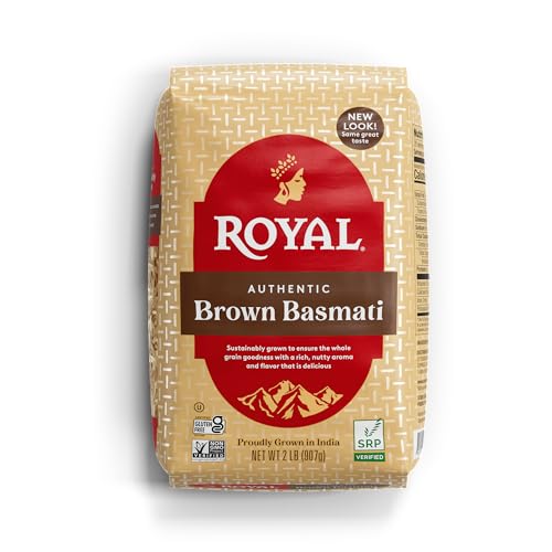 Royal Brown Basmati Rice - Authentic Long Grain Basmati Rice - 2 lb Bag