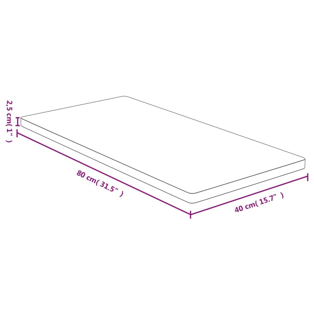 Blat stołu bambusowego 40 x 80 x 2,5 cm z lakierowaną powierzchnią, uniwersalna płyta meblowa do kuchni, biura, jadalni, blatu roboczego, płyta zastępcza, półka, remont, stół warsztatowy