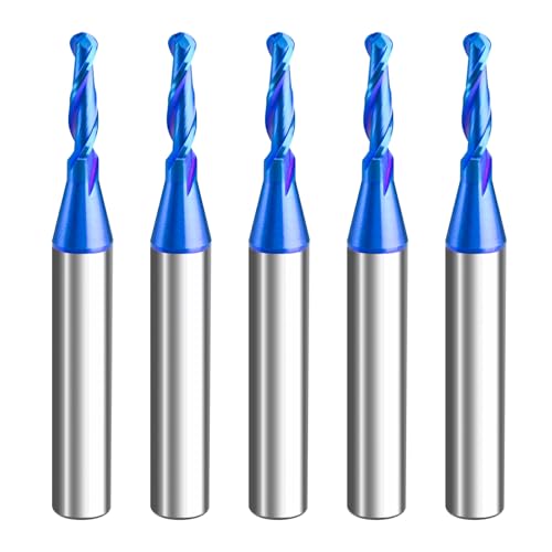 Image of CNC Spiral Router Bits (5, Ball Nose - 1 /8 inch Dia - 2 inch OAL)