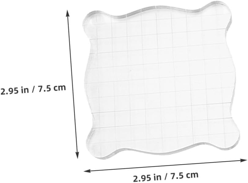 4pcs Acrylic Stamp Blocks for Crafting and Scrapbooking with Grid Lines, 7.5x7.5cm Stamp Blocks Set for Card Making and Journaling