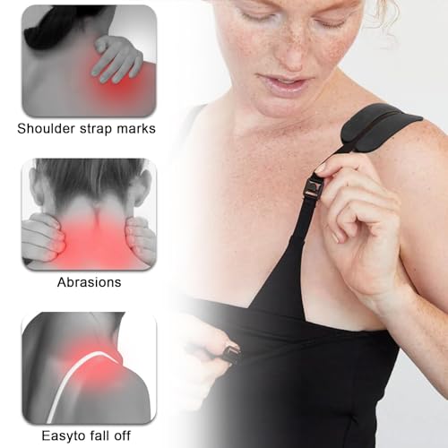 3 Pair Silicone Bra Strap Cushions, Non-Slip Shoulder Pads for Women, Comfortable Bra Strap Holders in 3 Colors (Black, White, Skin) to Ease Shoulder Discomfort