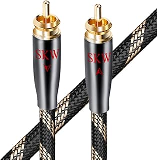 SKW Subwoofer Cable RCA to RCA Multiple Shield with Single Crystal Copper for HiFi Systems (1 Meter, Black)