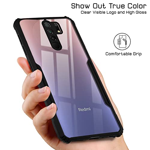 Image of Jkobi Hard PC Crystal Bumper Shockproof Back Cover Case for Xiaomi Mi Redmi 9 Prime with Camera Protection (Matte Black)