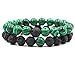 Produktbild Lavastein Armband, 10 Mm Malachit Schwarze Lava Stein Perlen Armreif, Aromatherapie Ätherische Öl Diffusor Verstellbaren Elastischen Unisex Armband Schmuck Festival Paar Geschenk Der Freundschaft 2