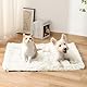 ZSMJAER Wärmedecken für Hunde und Katze, Pets Katzendecke Wärmematte, Katzenbett Flauschig, Zweiseitig Plushdecke für Hundebett und Katzenbett, Hält Spürbar Die Wärme, 80x53cm (Weiß)