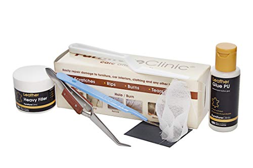 Furniture Clinic - Basis Leder Reparatur Set - 50ml Filler, 50ml Leder PU Kleber Cover