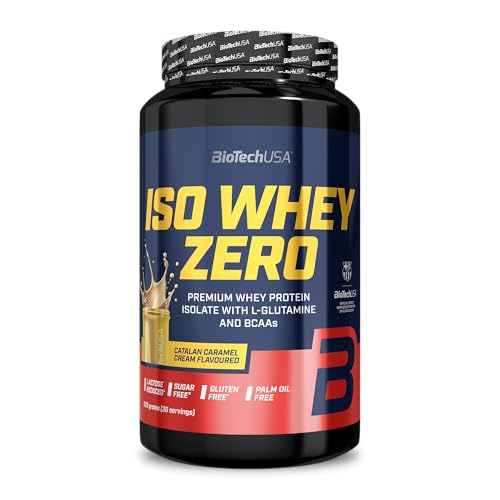 BioTechUSA Iso Whey Zero | Premium Whey Protein Isolate | Grass-Fed | Enzyme-Free | Sugar- and Gluten-free, 908 g, Crema Catalana