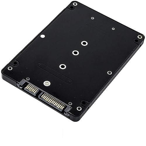 QNINE Adaptateur M.2 pour boîtiers SATA 2.5, clé B & M Convertisseur SSD NGFF à Base SATA pour Carte 2.5 inches SATA 3.0 Support Disque Dur 2230 2242 2260 2280 avec boîtier de 7 mm