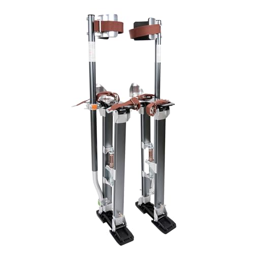 IN WHICH BAY Drywall Stilts Walking Taping Professional Aluminum Tool Stilt 24"-40" for Sheetrock Painting or Cleaning（Gun Grey）
