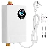calentadores de agua electricos instantaneos precios Diseño compacto y que ahorra espacio: el calentador de agua electrónico de cocina de 220 V convence por su carcasa compacta y delgada en color blanco que se puede instalar fácilmente debajo del fregadero o en la pared. La pantalla redonda muestra claramente la temperatura en el mini calentador de agua de 3800 W 220 V. Este diseño inteligente ocupa poco espacio y se adapta perfectamente a cocinas o baños modernos, lo que aumenta significativamente la comodidad diaria.