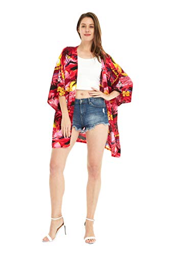Women Open Front Lightweight Kimono Tops in Sunset