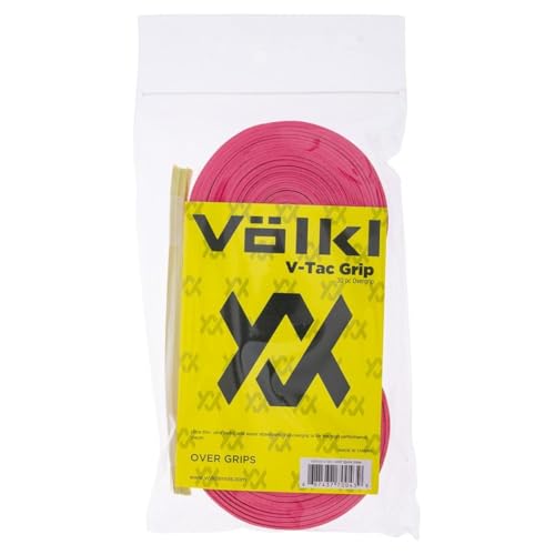 Volkl V-Tac Grip | Overgrip | Ultra Thin | Ultra Tacky | Super Absorbent | High Performance Tennis Grip (Pink, 30 Pack)