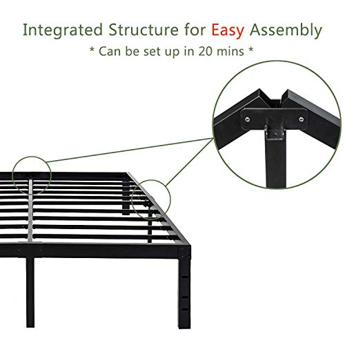 45Minst 18 Inch Platform Bed Frame/Easy Assembly Mattress Foundation / 3000Lbs Heavy Duty Steel Slat/Noise Free/No Box Spring Needed,King #TOP6