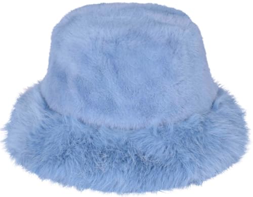 Chapeau cloche d'hiver bleu clair couvre-chef fausse fourrure femme taille unique