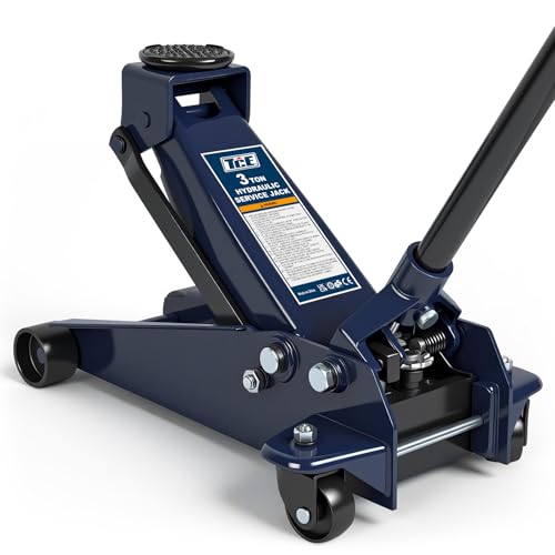 Image of TCE 3 Ton Steel Hydraulic Floor Jack with Fast Lift Pump, Lifting Range 130-465 mm, Heavy Duty Trolley Jack for Cars, SUVs & Light Vans
