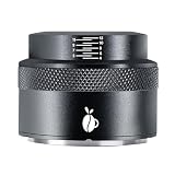 carrottimes Espresso Tamper 53mm, Adjustable Depth Coffee Tamper with Calibrated Spring Loaded, 304 Stainless Steel Palm Tamper Tool, fits 53mm Portafilter Basket (Black)