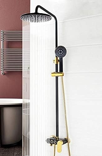 Douche à effet pluie murale or noir pour éliminer le calcaire