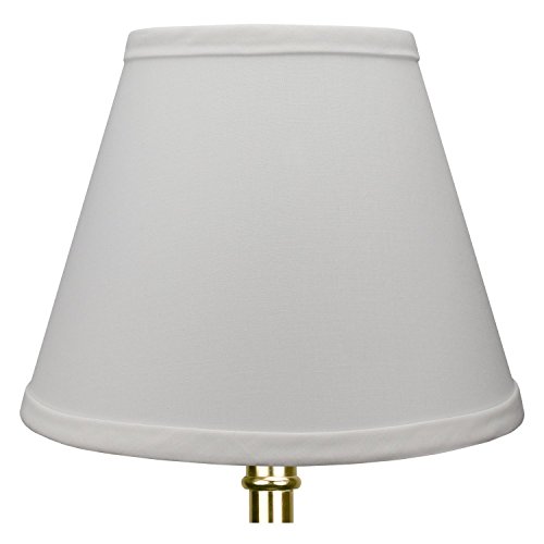 Fenchelshades.com Lampshade 5" Top Diameter X 9" Bottom Diameter X 7" Slant Height With Clip-On Attachment For Standard Edison-Style Lightbulb (Linen Snow) #TOP1