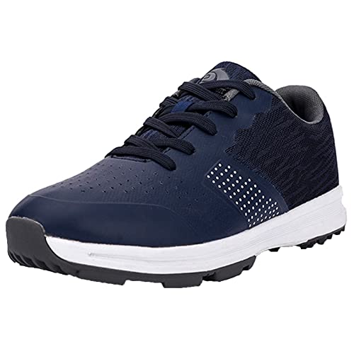 SDEQA Zapatos De Golf para Hombre Zapatillas De Golf Impermeables Sin Clavos De Ajuste Ancho Antideslizantes Cómodos,E,41 EU Cover