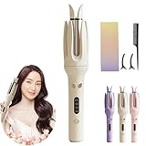 Seemee Hair Curler, Seemee Curling Iron, See Mee Curling Iron, Automatic Curling Iron, Hair Curler Automatic Rotating, Hair Crimper for Women, 3 Temperatures Adjustable (Off White)