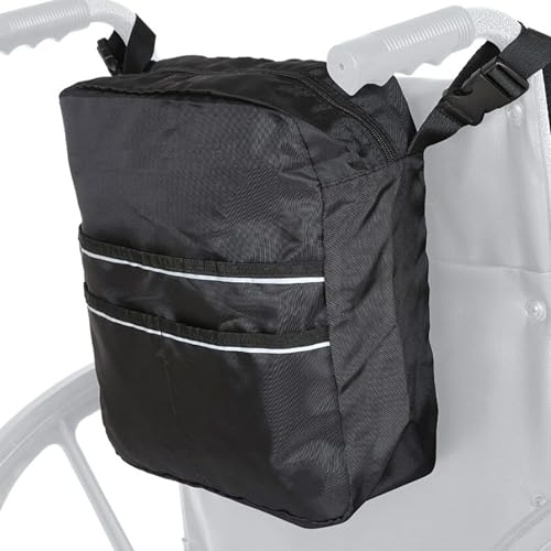 Mochila para silla de ruedas de lujo para la parte trasera de la silla de ruedas, espaciosa bolsa de almacenamiento para sillas de ruedas eléctricas y ayudas de movilidad, tela Oxford 420D, resistente