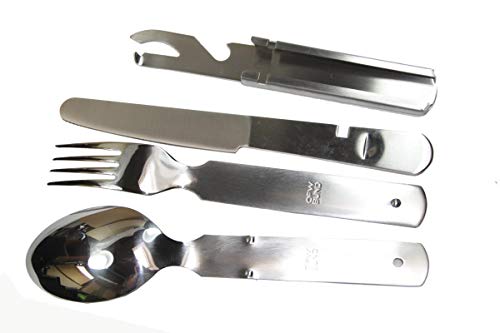 Unbekannt Bundeswehr Essbesteck Das Original Besteck aus Edelstahl rostfrei Feldbesteck Besteckset Original BW NEU jetzt mit praktischem Neopren-Etui