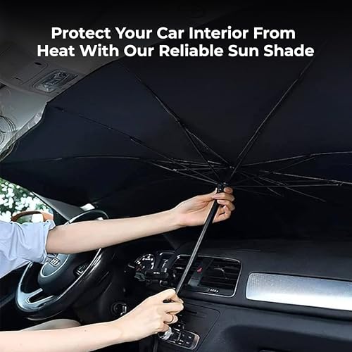 Image of Amazon Basics Car Sun Shield - Large (Pack of 1) Effective Sun Protection & Heat Insulation | Foldable Design for Most Vehicles | Silver