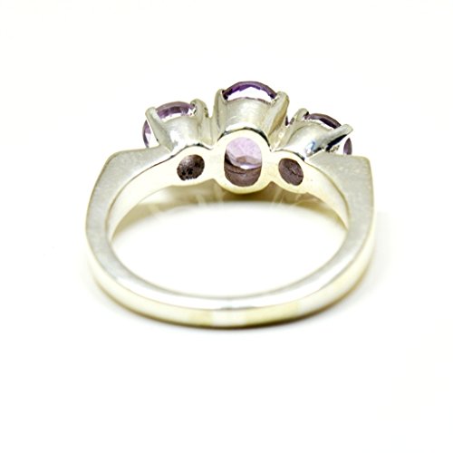 Bague améthyste argent massif chakra et pierre de naissance - 5