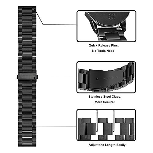 Band Sets For Fossil Men's Gen 5 Carlyle / Garrett / Gen 6 44Mm / Gen 5E 44Mm Smart Watch, Trumirr 22Mm Solid Stainless Steel Metal + Mesh Loop Strap Quick Release Watchband For Fossil Men's Gen 4 Explorist Hr #TOP3