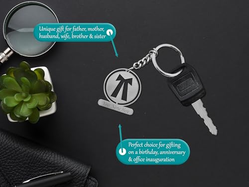 Image of SAVRI Personalized Keychain with Customized Name Engraving | Stainless Steel Round Professional Keychain