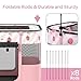 Portable Pet Playpen, Cat Playpen for Indoor Cats Enclosed，Kitten Playpen Indoor with Resistant Breathable Shade Cover,Indoor Outdoor Use for Small Medium Pet (M, Pink)