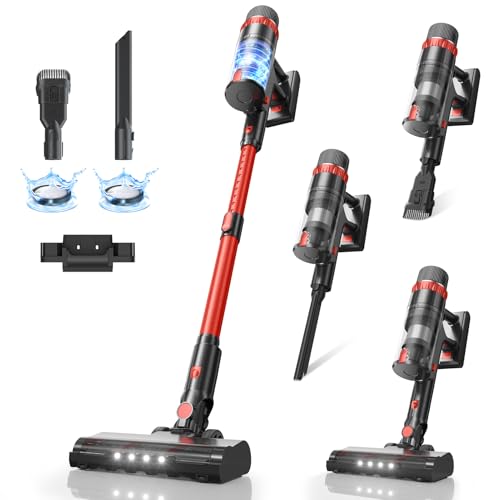TRDIOL Cordless Vacuum Cleaner, 530W/45Kpa/70Mins Vacuum Cleaners for Home,Self-Standing Stick Vacuum with Smart Touch Screen,Rechargeable Lightweight Vacuum for Pet Hair,Carpets, Hard Floors