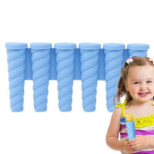 Molde para helados | Molde de silicona con 6 agujeros y palos para niños, accesorio para heladas con extracción fácil para zumos, gelatinas, yogures, mermeladas, pudín, frutas
