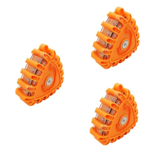 WEKADRIN 3 Piezas Luz Emergencia Coche Homologada Dgt Triángulo LED Rotativo Naranja con Imán Gancho y Resistencia al Agua para Señalización Vial