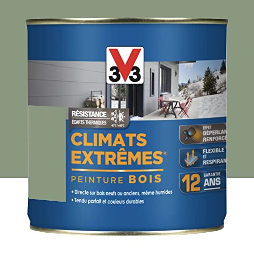 Peinture V33 bois climats extrêmes 0,50L vert provence ral 6021