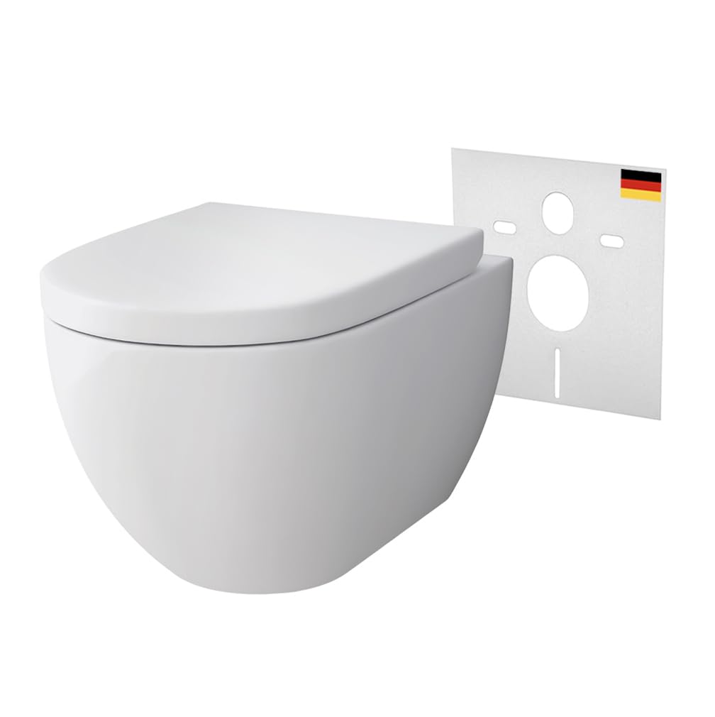 Alpenberger - Inodoro de ducha 2 en 1 con bidé y inodoro con asiento de descenso automático, con función bidé, nanorrevestimiento, efecto loto