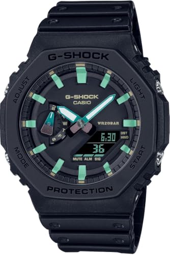 Casio GA-2100RC-1ADR Kol Saati, G-Shock, Analog/Digital, Siyah, Erkek