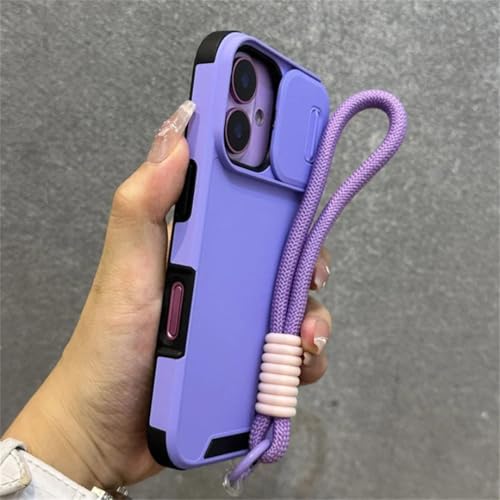 Étui de protection armor slide iPhone 11 Pro violet antichoc avec cordon