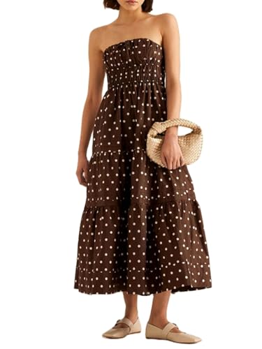 Women Elegant Polka Dot Maxi Dress Spaghetti Strap Backless Cocktail Party Bodycon Long Dress