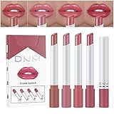 evpct 4Pcs Smoke Pipe Lip Color Changing Lipstick Little Smoke Cigarette Matte Lip Balm Set Kit for Women Beauty Lipstick and Lipliner Glossy Rose Pink Nude Lip Gloss Long Lasting 24