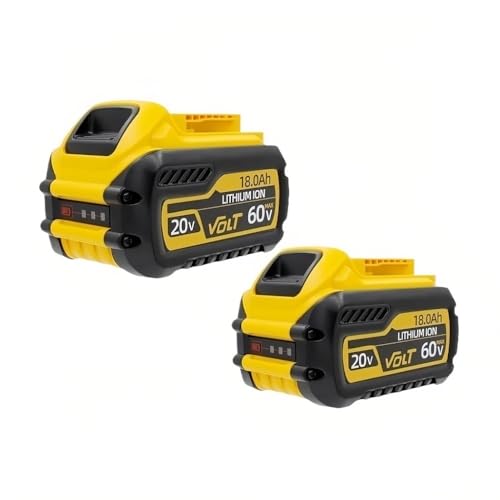 ERTYKK 20V/60V MAX Li-ion Battery Compatible with DeWalt XR DCB609 DCB606 Replacement for Chainsaw DCCS670 Miter Saw DHS790 Leaf Blower DCBL772 Angle Grinder DCG414(2PCS-18.0AH)